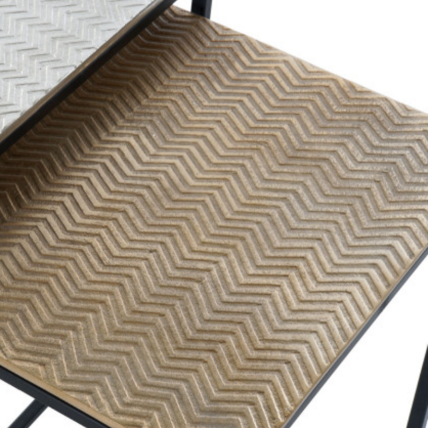Mesa auxiliar 36x36x50,5cm negro oro - Imagen 2