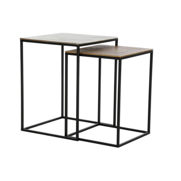 Mesa auxiliar 36x36x50,5cm negro oro - Imagen 3