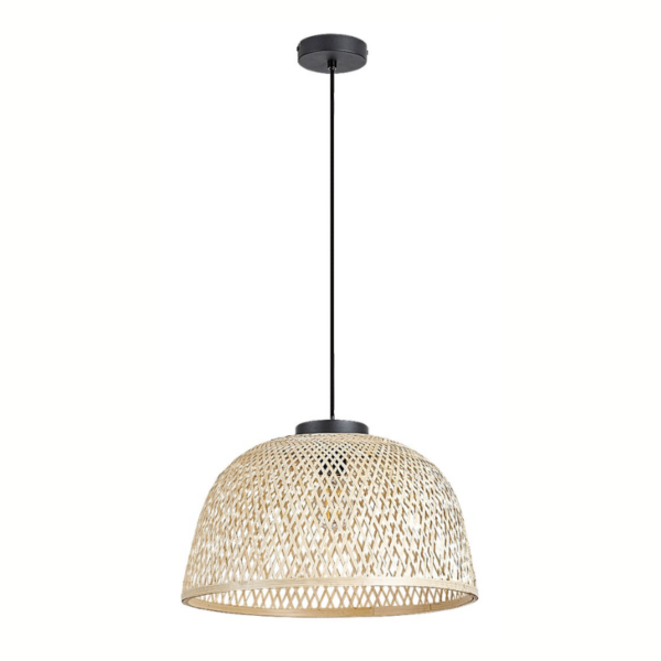 Lámpara techo RATTAN E27 negro natural - Imagen 3