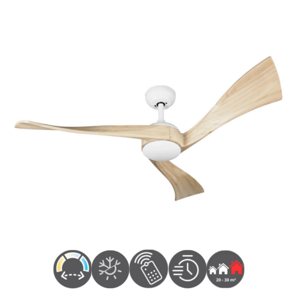 Ventilador JANUBI blanco haya