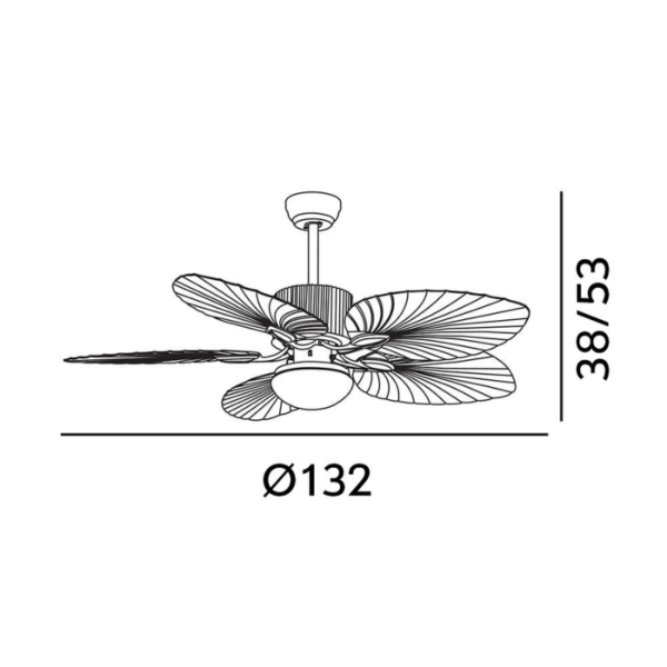 Ventilador COLLA 132cm blanco haya - Imagen 4