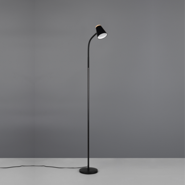 Lámpara de pie led PONGO negro madera - Imagen 3