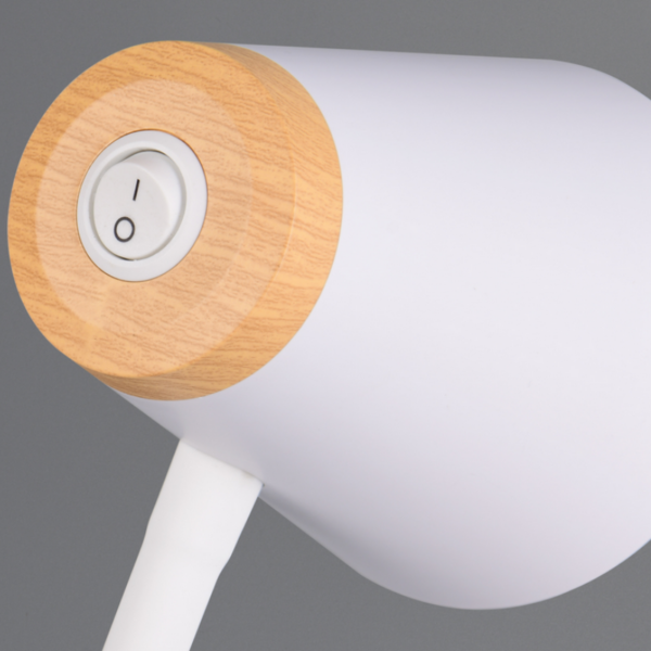 Sobremesa pinza led PONGO blanco madera - Imagen 2